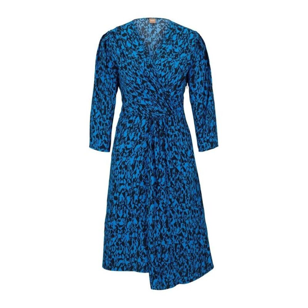 Boss Womens/Ladies Abstract V Neck Wrap Dress / Brown
